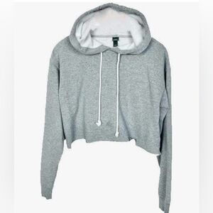 Gray Cropped Hoodie
